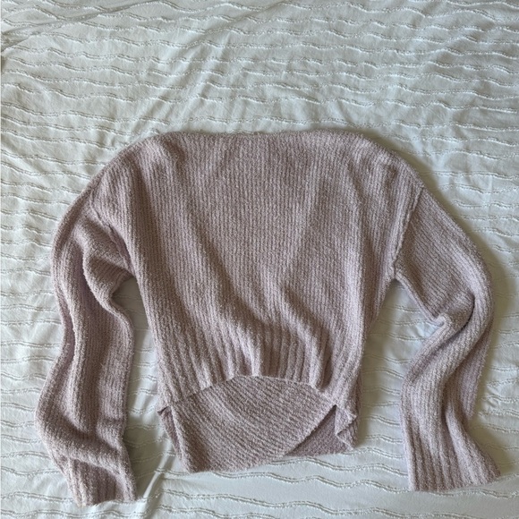 Free People Movement | Soft Lilac Sensual Wrap Sweater Small - Picture 4 of 6